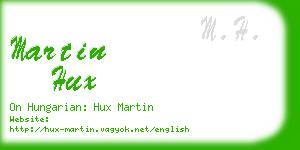 martin hux business card
